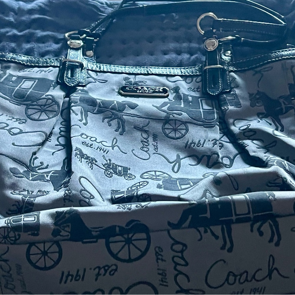Coach Black and Gray Tote Bag